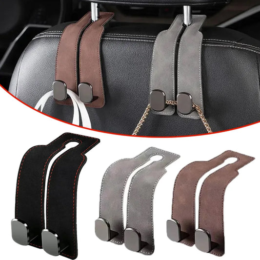 2 in 1 Car Premium Suede Hanging Dual Hook