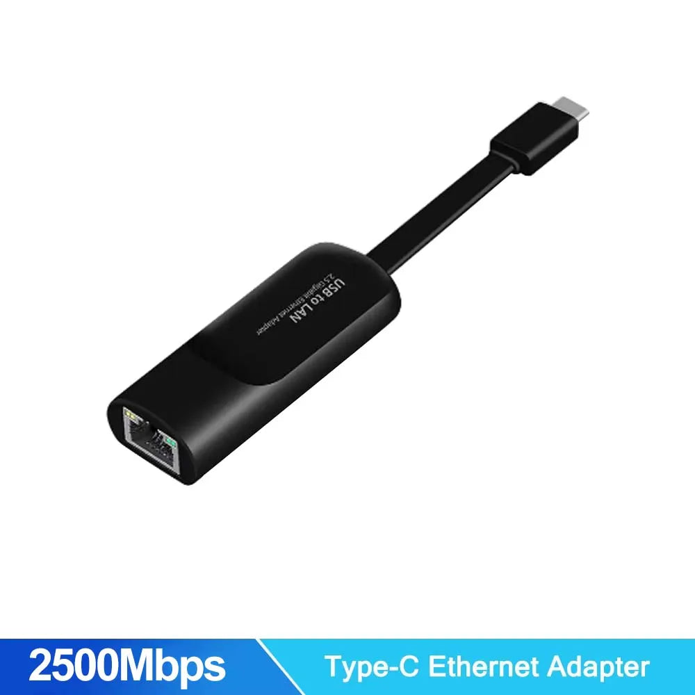 Kebidumei 2.5Gbps USB-C to RJ45 Ethernet Adapter