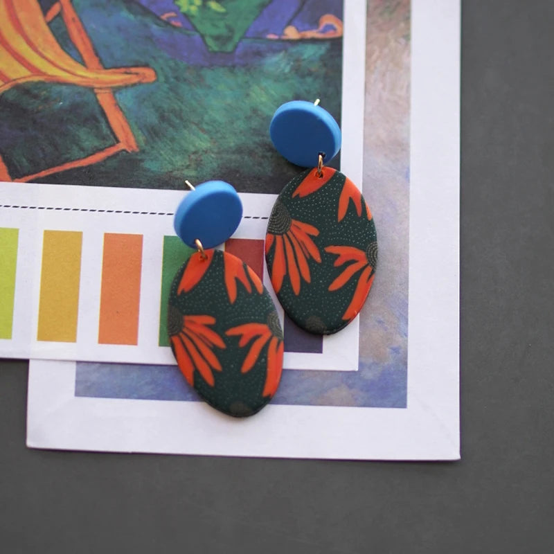 Art Floral Pattern Earrings