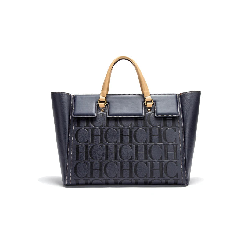 Large Capacity Embossed Tote Bag for Work, Office & Everyday Use