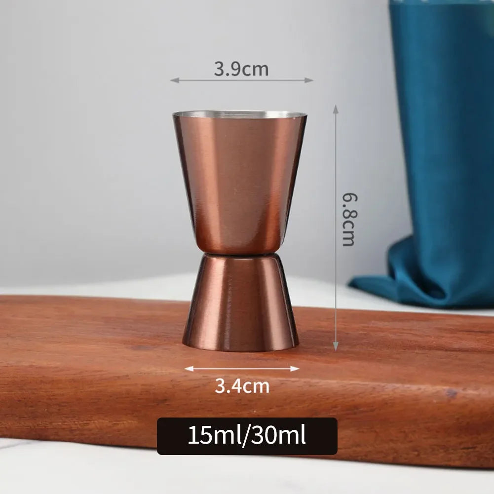15/30ml or 25/50ml Stainless Steel Cocktail Shaker Measure Cup
