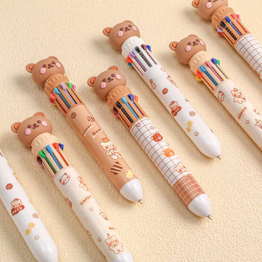 10-Colour Bear Multi-Ink Gel Pen