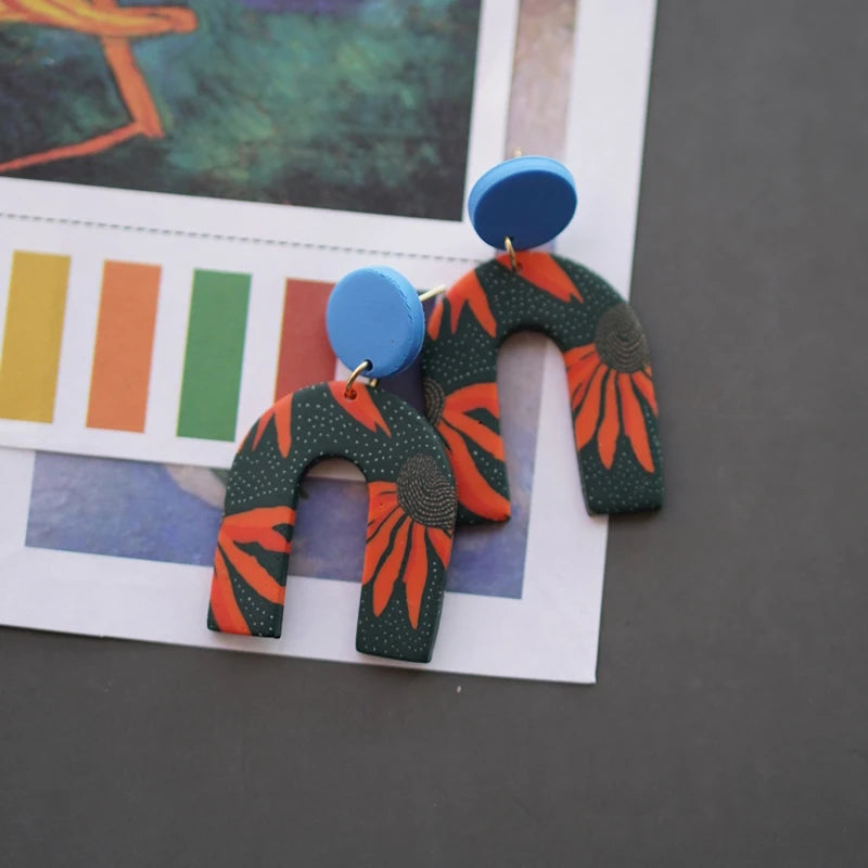 Art Floral Pattern Earrings