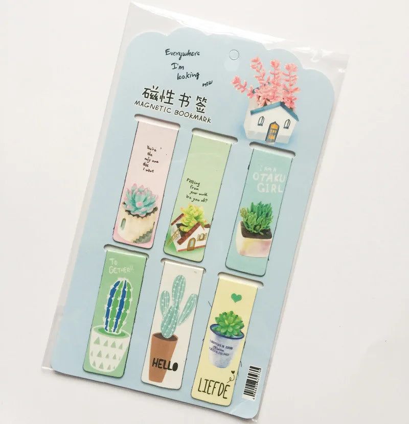 Cactus Magnetic Bookmark Set