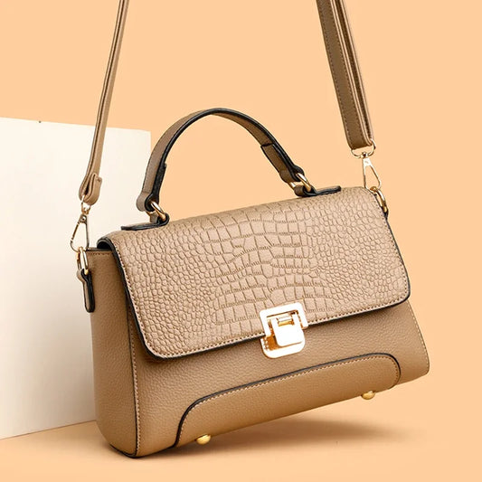 Large Capacity Leather Crossbody Handbag for Women
