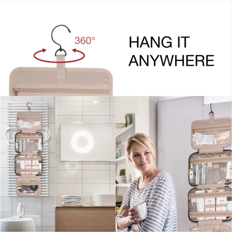 Makeup Cosmetic Bag with Hanging Hook Water-resistant
