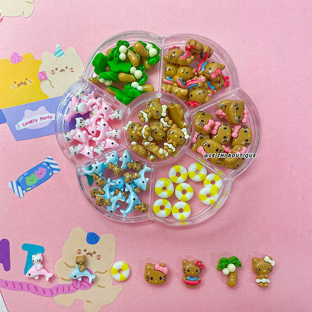 Kawaii 70Pcs Hello Kitty Nail Decorations