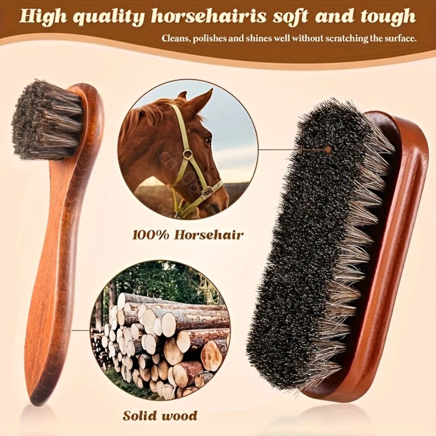 Horsehair Shoe Brush Kit