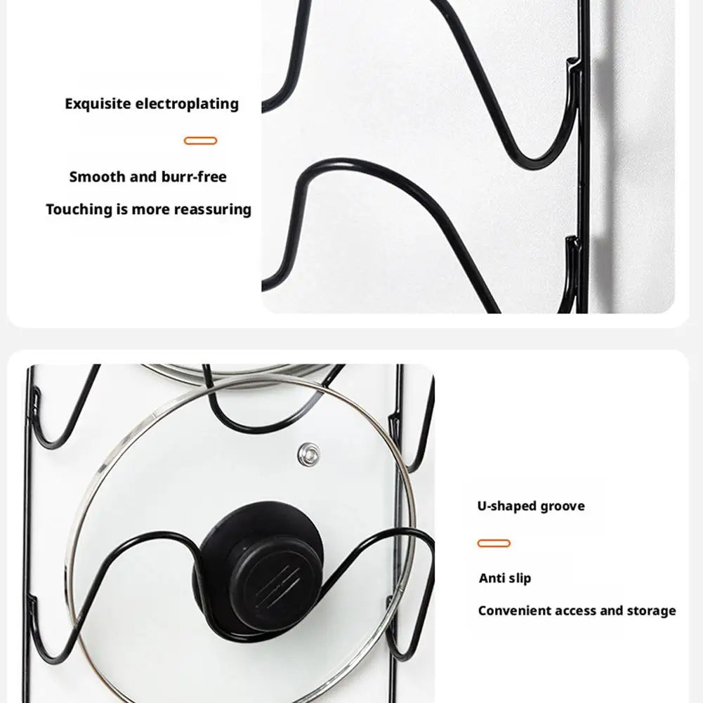 Wall Mounted Pot Lid Organizer Rack
