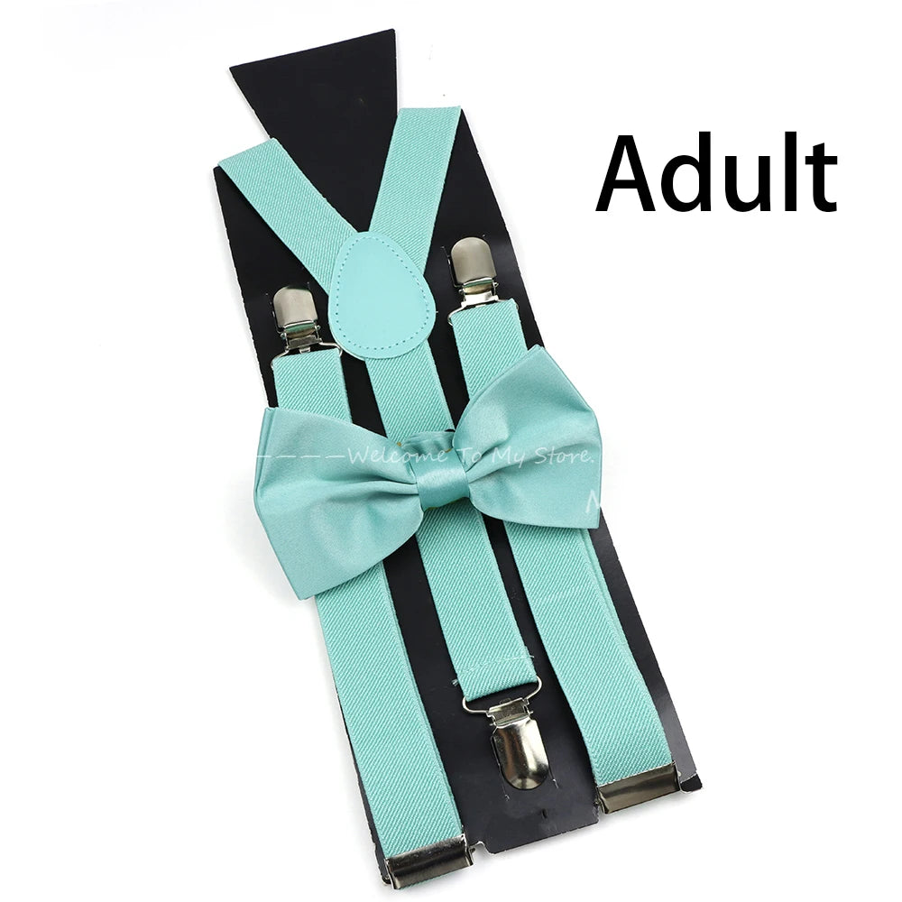 Solid Color Elastic Leather Suspenders