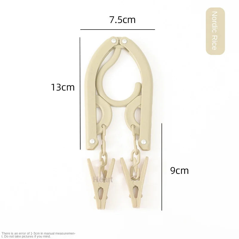 Portable Folding Travel Hanger with Sock Clips