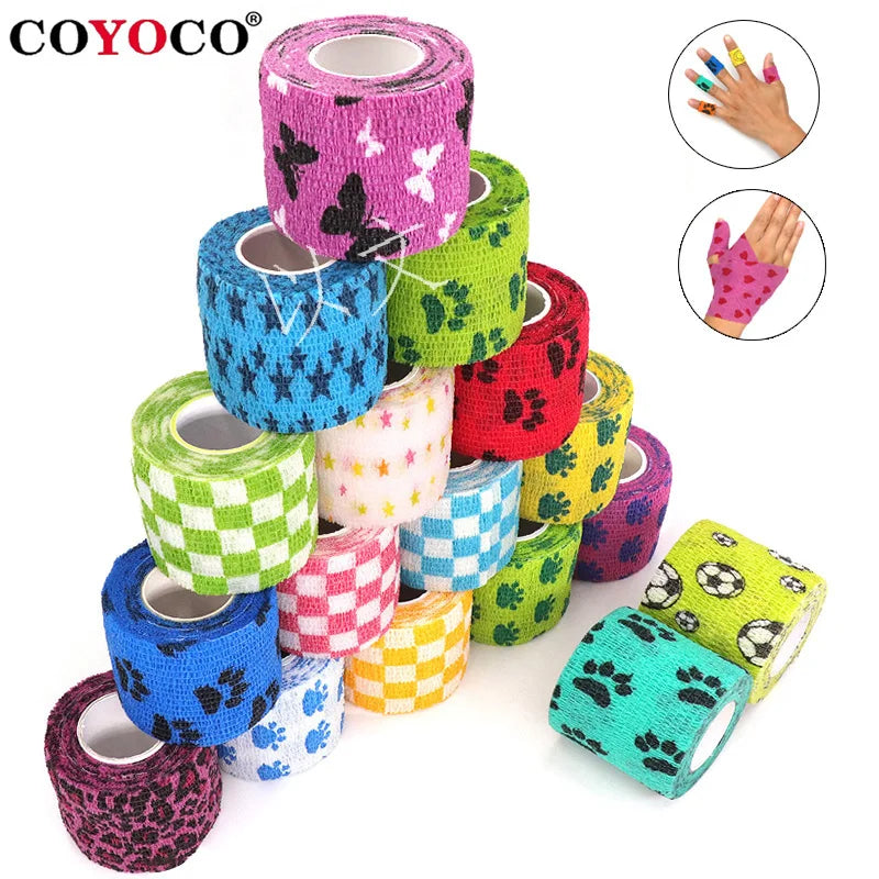 1 Pcs Printed Self Adhesive Elastic Bandage 4.8m