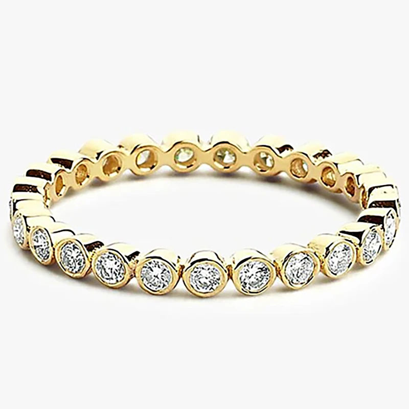 925 Sterling Silver Full Eternity Moissanite Ring