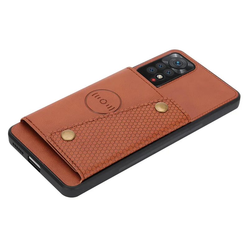 Leather Wallet Case For Redmi, Xiaomi, Poco with Card Slot Stand Cover