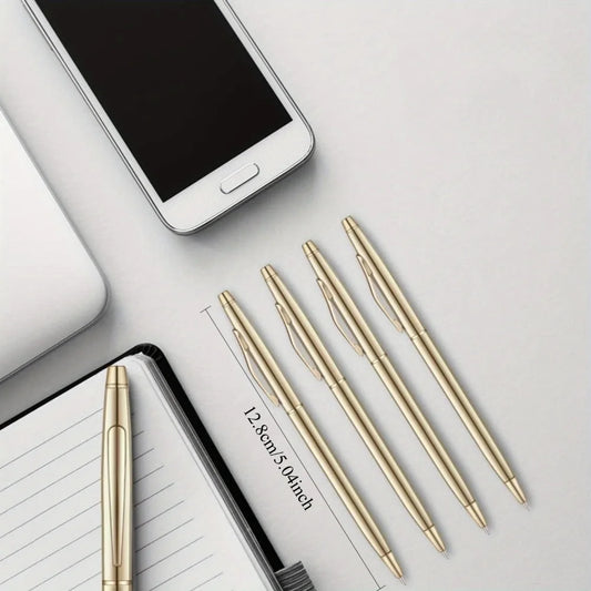 Slim Metallic Retractable Ballpoint Pen Set