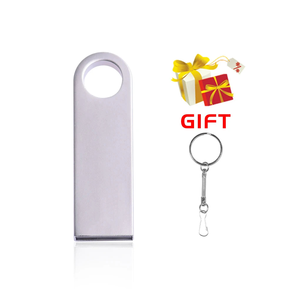 Waterproof Metal USB 2.0 Flash Drive with Keychain