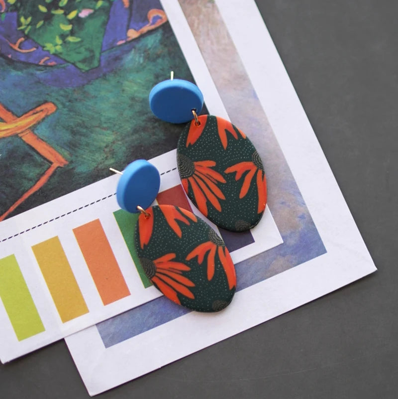 Art Floral Pattern Earrings