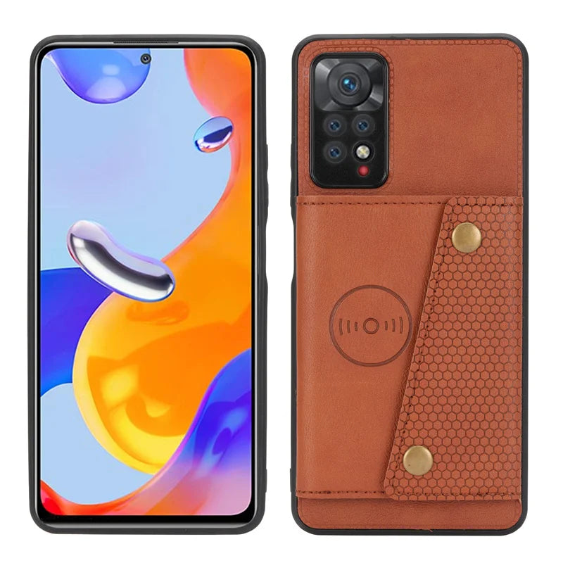 Leather Wallet Case For Redmi, Xiaomi, Poco with Card Slot Stand Cover