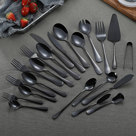 Black Stainless Steel Cutlery Set
