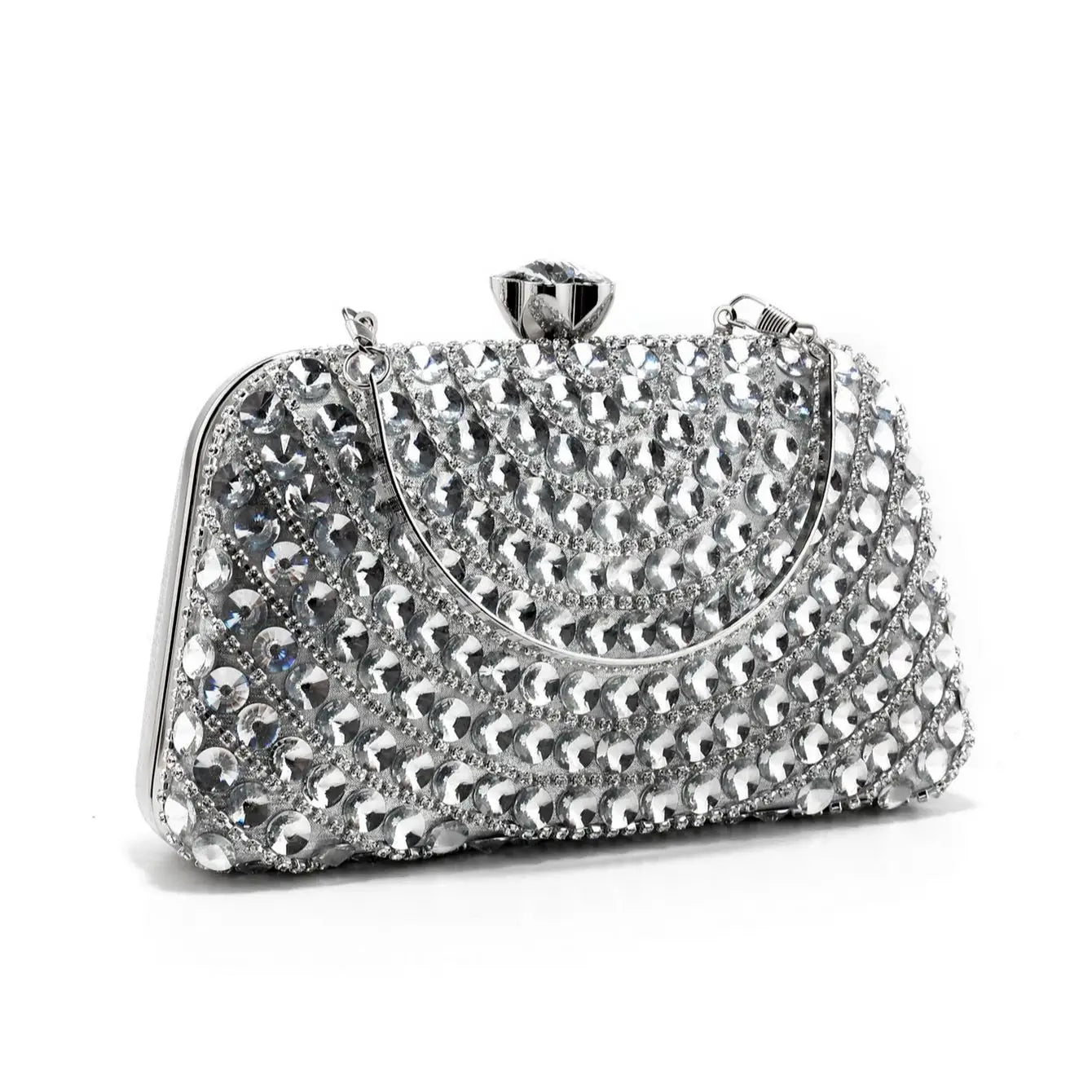 Rhinestone Frame Clutch Bag