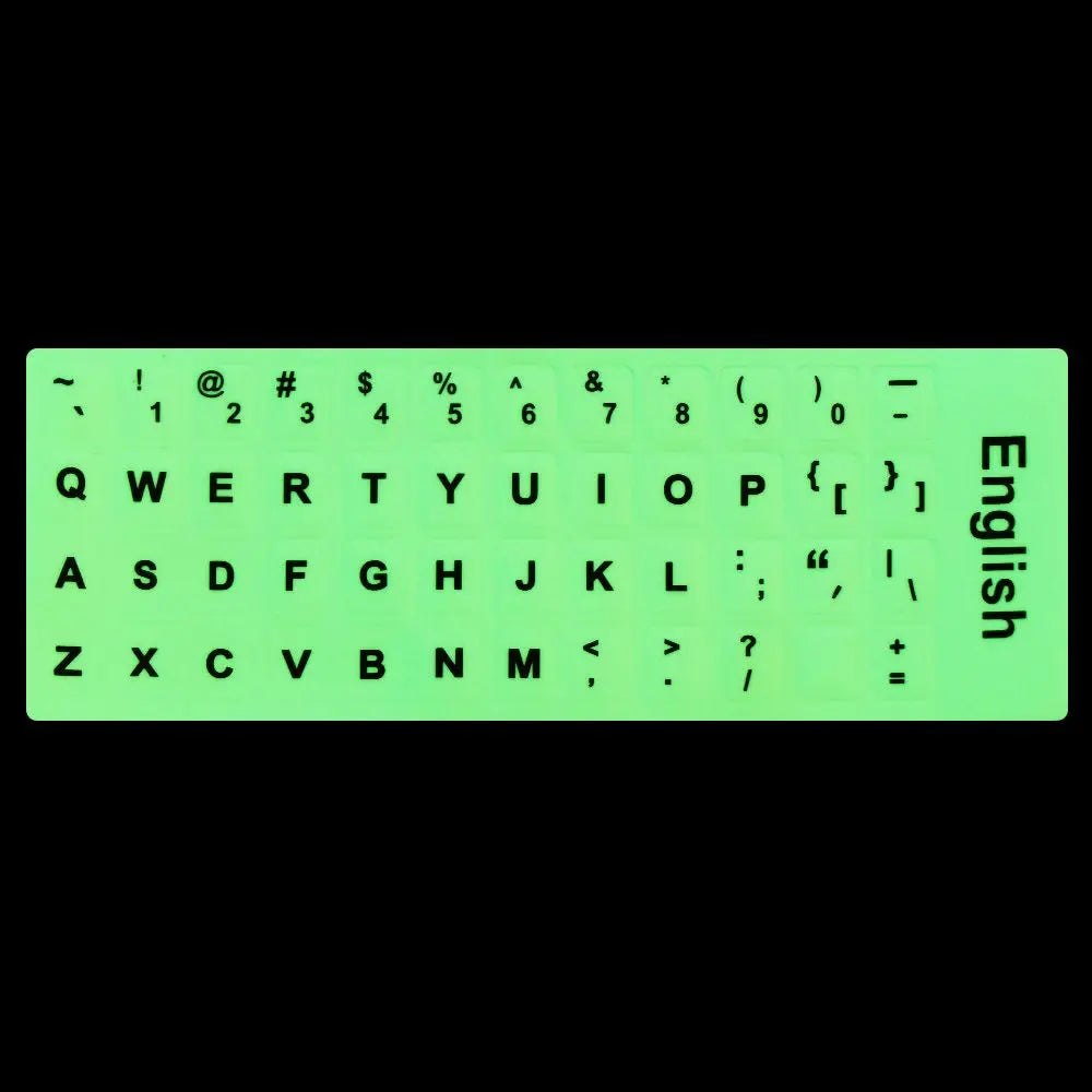 Luminous Keyboard Stickers Spanish/English/Russian/Arabic/French Language