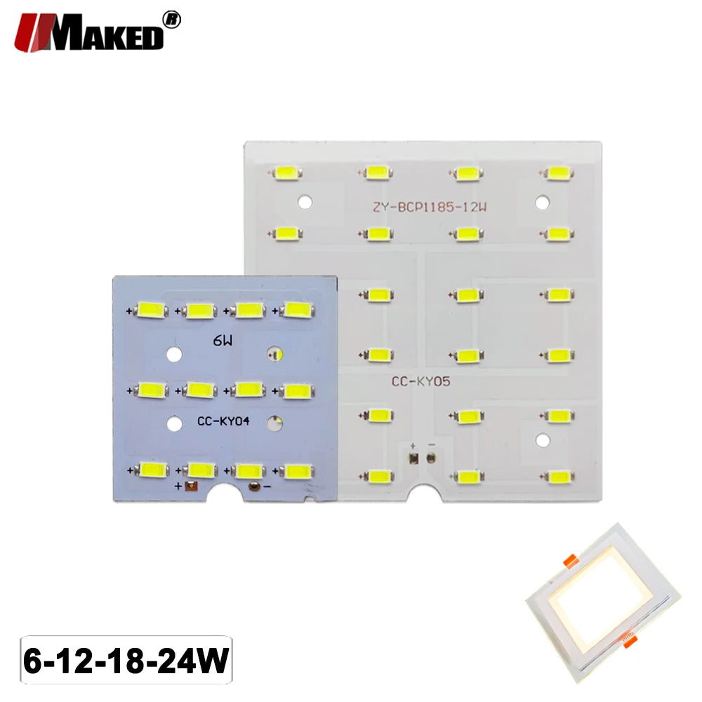1Pc LED PCB 6W 12W 18W LED Aluminum Plate Lighting For Panel Lamps