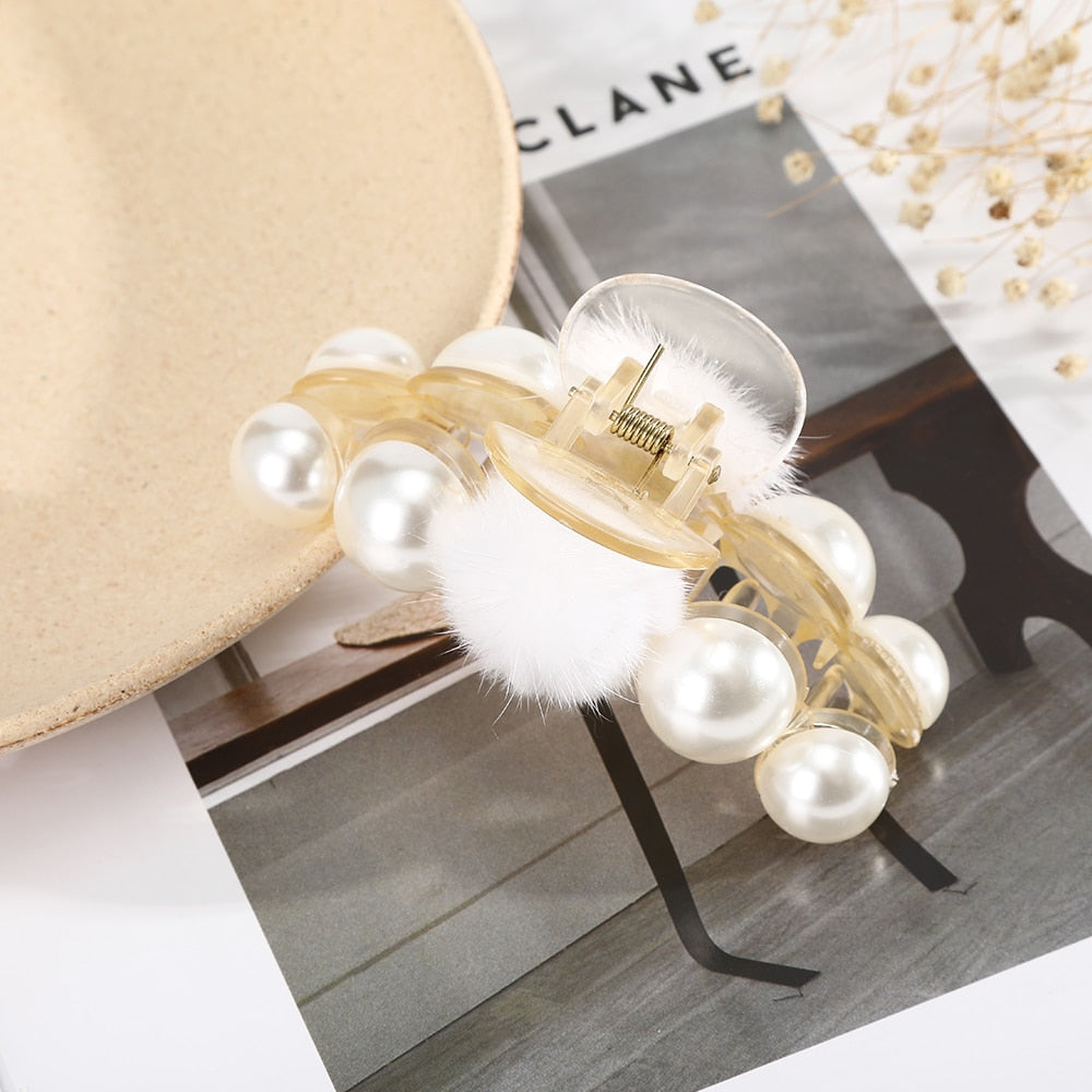 Big Pearls Hair Claw Clips
