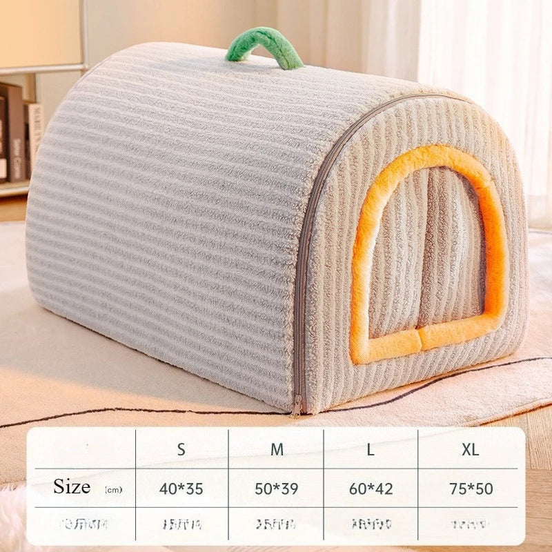 Insulated Enclosed Dog Cave Bed for Autumn & Winter