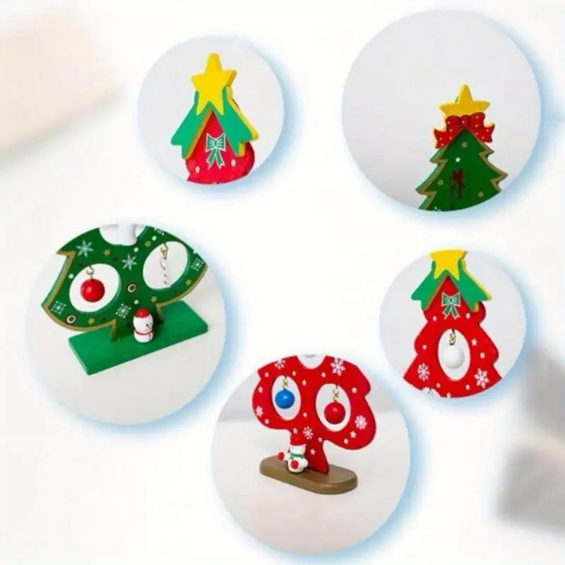 Mini Wooden Christmas Tree Tabletop Ornament