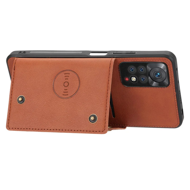 Leather Wallet Case For Redmi, Xiaomi, Poco with Card Slot Stand Cover