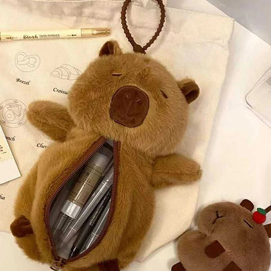 Creative Plush Capybara Large Capacity Pencil Case