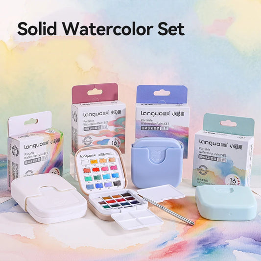 Portable Watercolour Paint Set with Brush