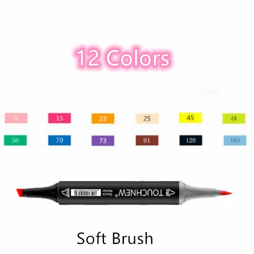 TOUCHNEW Marker 12/30/60/80/168 Colors Soft Brush Markers Pen