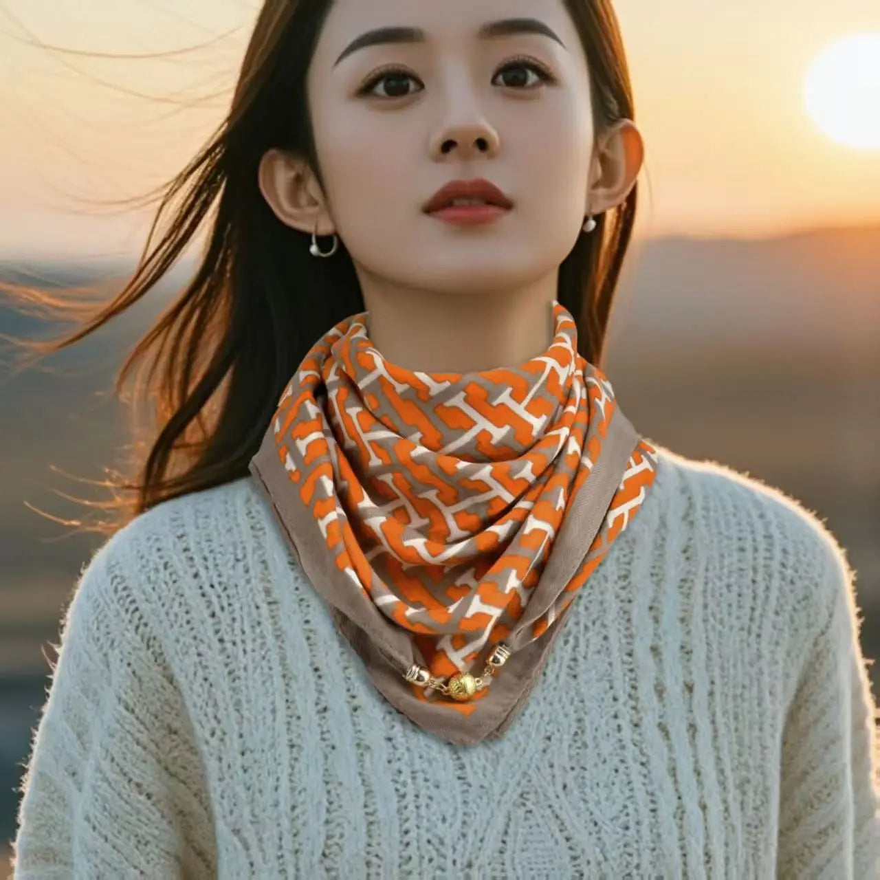 Luxury Design Magnetic Square Scarf