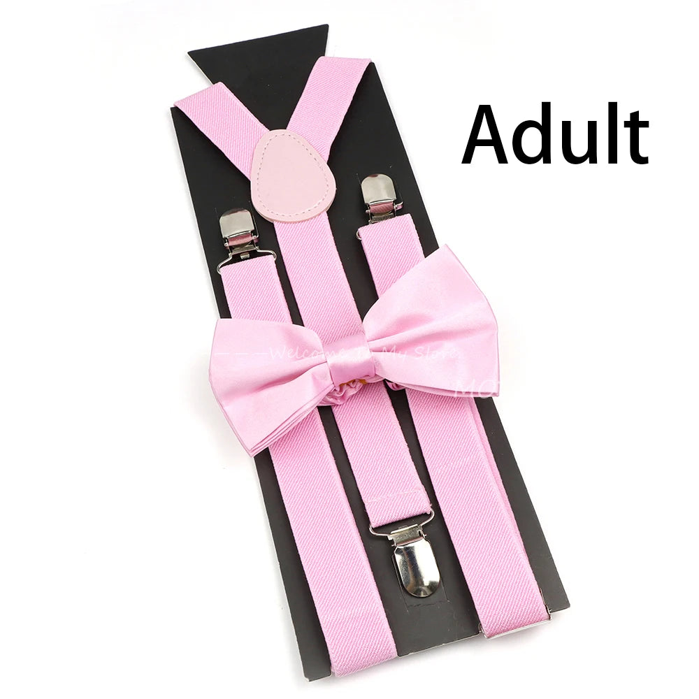 Solid Color Elastic Leather Suspenders