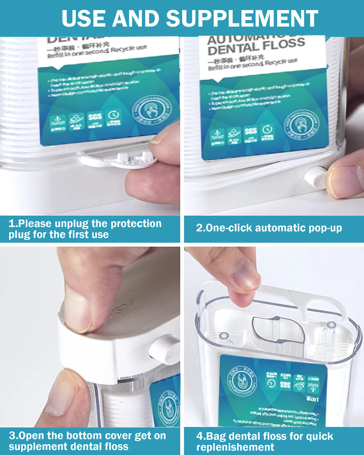 Dental Floss Pick Dispenser Automatic Holder