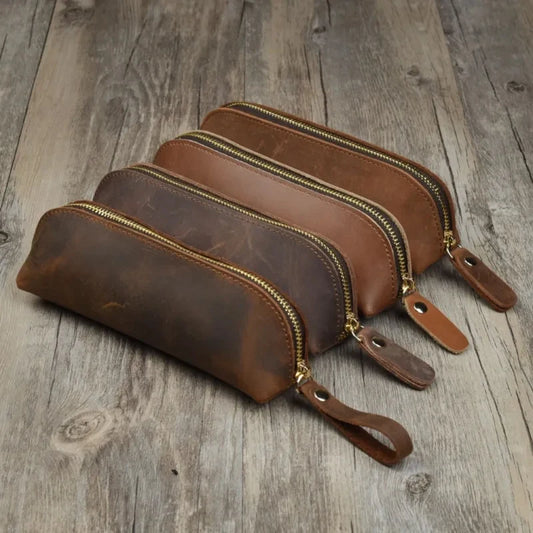 Vintage Leather Pencil Case