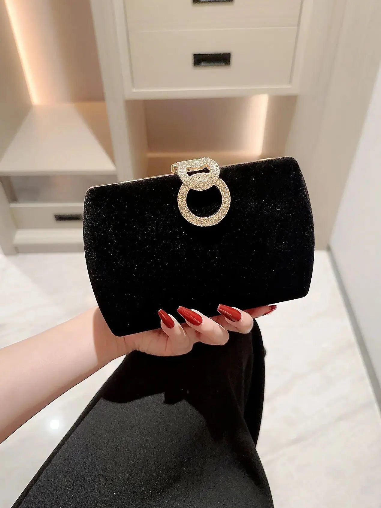 Velvet Box Clutch Bag