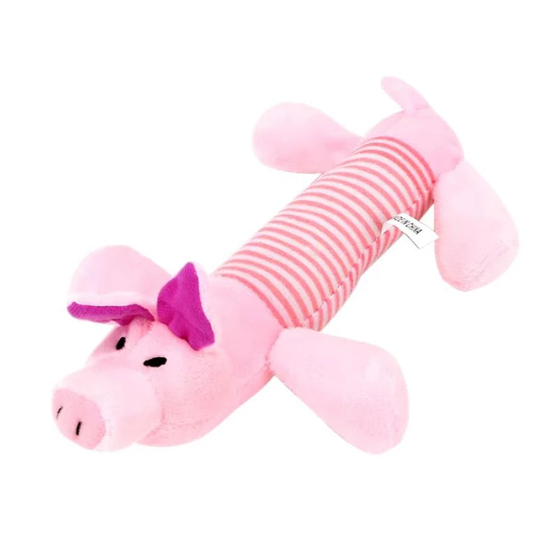 Plush Squeaky Dog Toy – Duck, Pig & Elephant