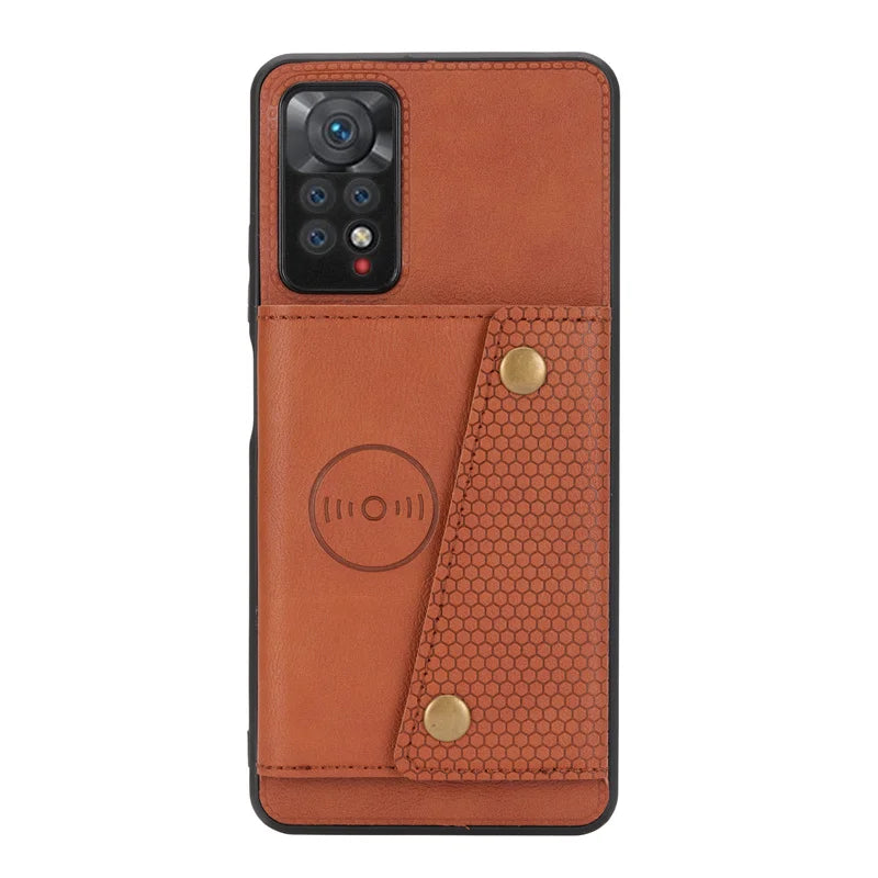 Leather Wallet Case For Redmi, Xiaomi, Poco with Card Slot Stand Cover