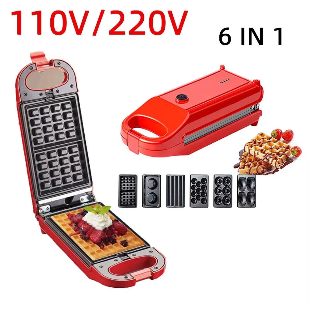 Houselin Mini Waffles Maker with 5 Removable Plates