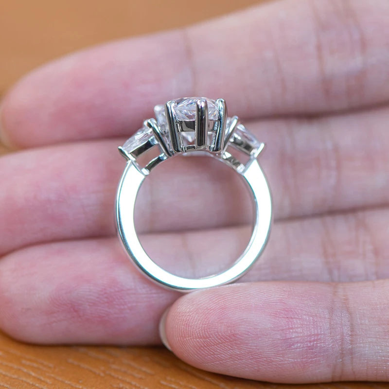 NKHOG 3 Carat Marquise Cut Moissanite Ring