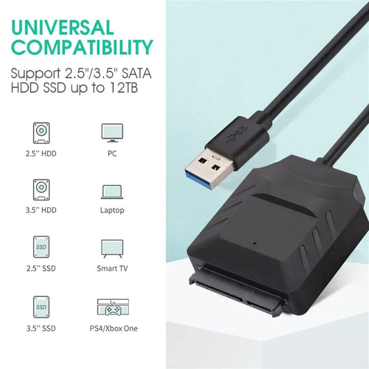 USB 3.0 to SATA Adapter Cable for 2.5" & 3.5" SSD/HDD
