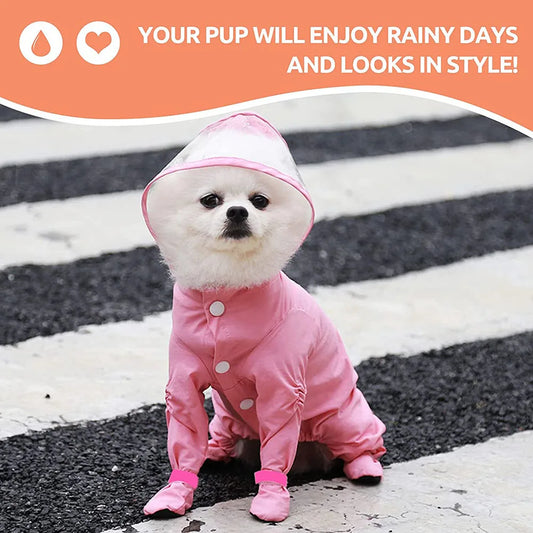 Full Body Dog Raincoat – Waterproof Hooded Pet Rain Jacket