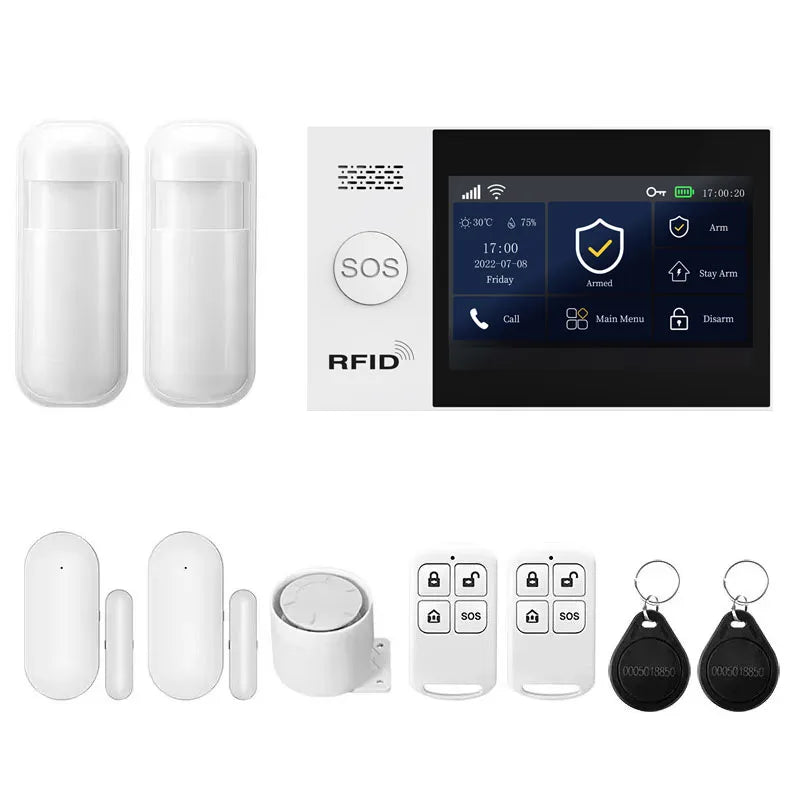 Tuya Security Alarm Kit with Touch Screen & Sensors