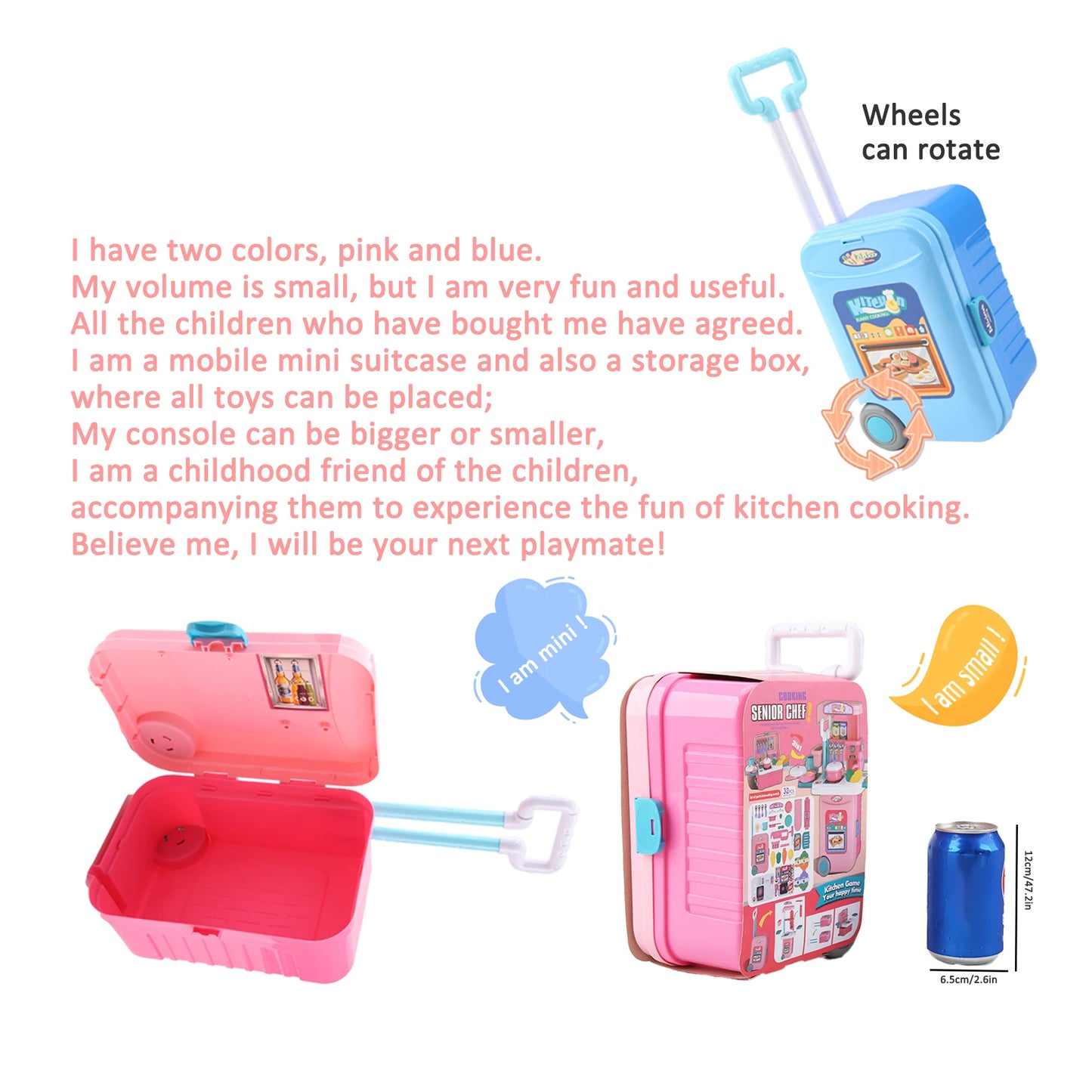 Mini 3-in-1 Kitchen Set Toy Suitcase