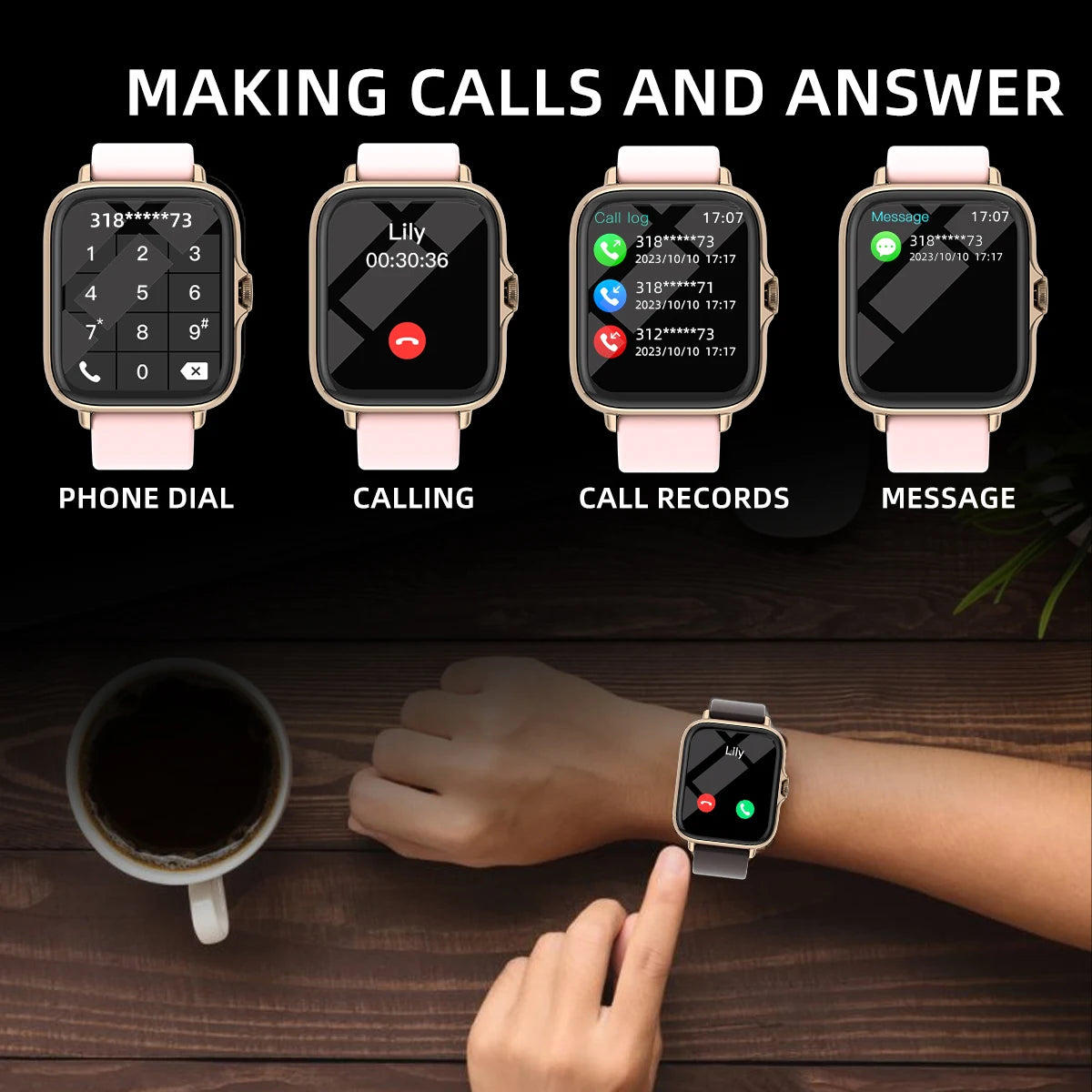 1.83'' Waterproof Smart Watch with Message Answer
