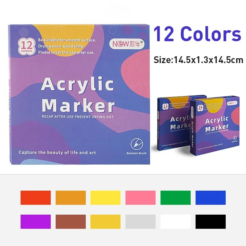 12-48 Colors Acrylic Paint Markers
