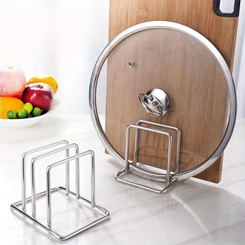 Stainless Steel Pot Lid & Cutting Board Organizer