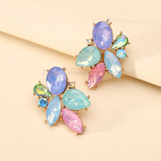 Colorful Crystal Charm Earrings